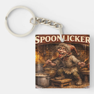 Spoon Licker Icelandic Yule Lad postcard  Key Ring