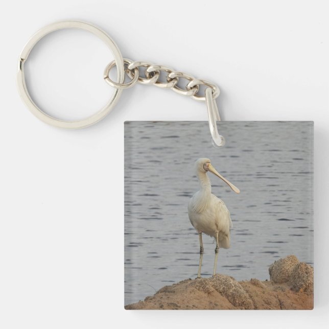 Spoonbill Bird Key Ring (Front)