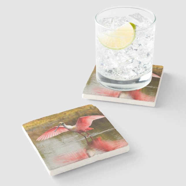 spoonbill stone coaster (Side)