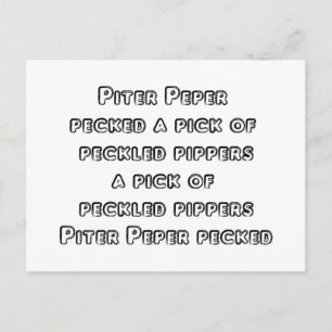 Spoonerized Tongue Twisters – Peter Piper Postcard