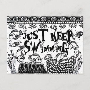 Spoonie-Just Keep Swimming-Chronic Illness Postcard