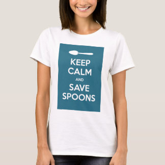 Spoonie-Keep Calm and Save Spoons-Chronic Illness T-Shirt