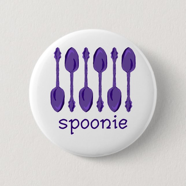 Spoonie (Purple) 6 Cm Round Badge (Front)
