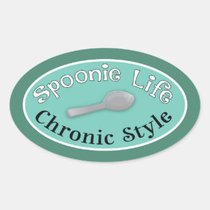 Spoonie Style - Diner Green Oval Sticker