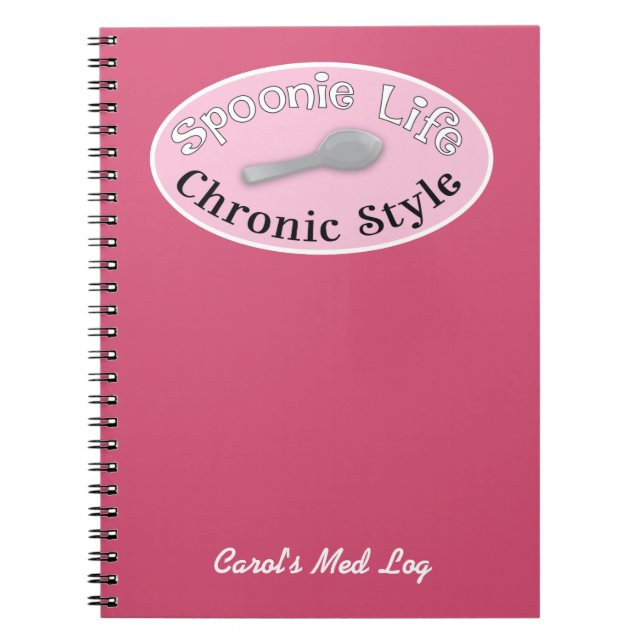 Spoonie Style - Pink Notebook (Front)