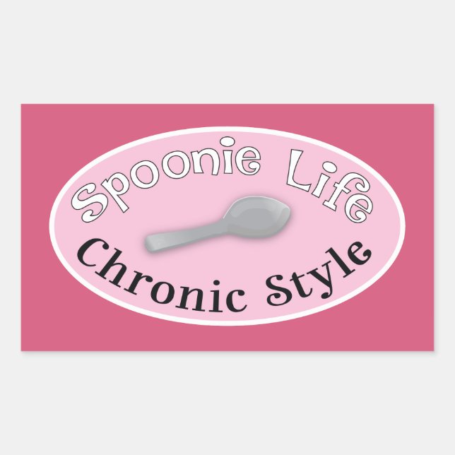 Spoonie Style - Pink Rectangular Sticker (Front)