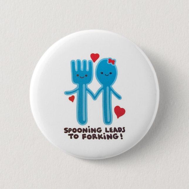 Spooning Leads to Forking Badge (Front)