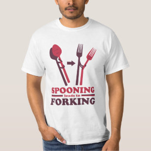 Spooning Leads to Forking Love Romance T-Shirt