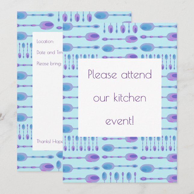 Spoons Kitchen Event Invitation (Front/Back)