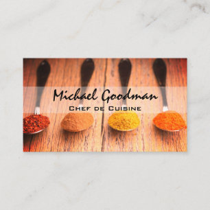 Spoons Spices Chef Cooking Business Card