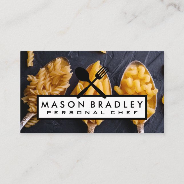 Spoons with Pasta | Culinary Business Card (Front)