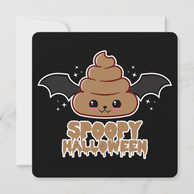 Spoopy Halloween Kawaii Holiday Card (Front)