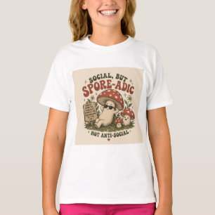 Spore-Adic Mood – Cute Chill Mushroom Retro Design T-Shirt