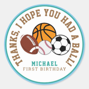 Sport All Star Party Thank You Favor Tag