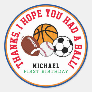 Sport All Star Party Thank You Favour Tag
