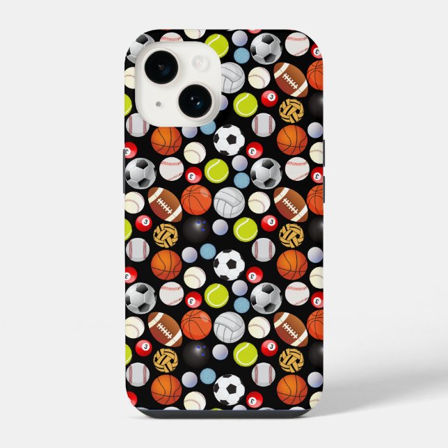 Sport Balls Pattern iPhone Case (Back)