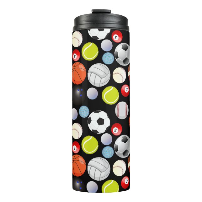 Sport Balls Pattern Thermal Tumbler (Front)