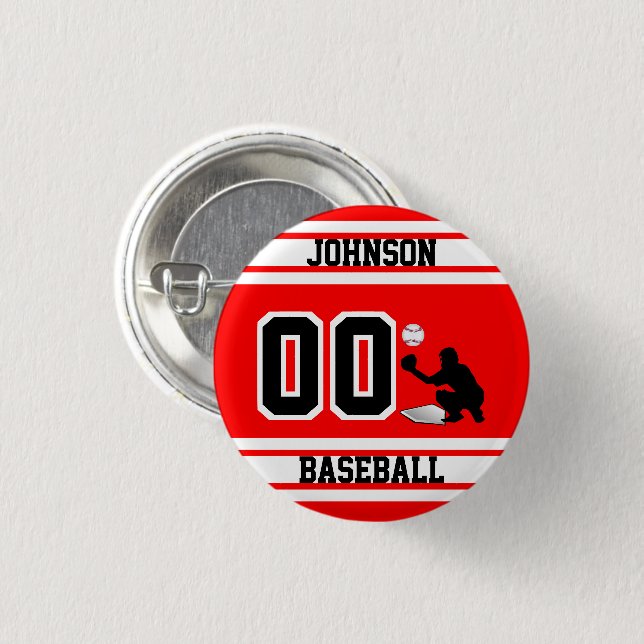 Sport Baseball - Catcher - Create Your Own 3 Cm Round Badge (Front & Back)