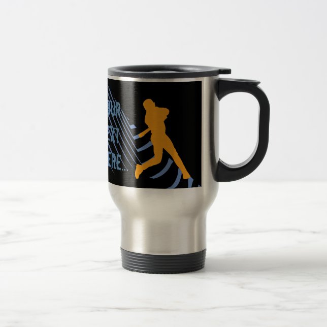 Sport Baseball Orange Blue Black Mug (Right)