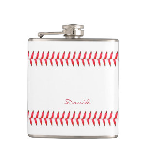 Sport Baseball Themed Stitched Custom Name Flask