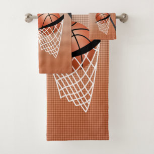 Sport 🏀 Basketball - Brown   Personalise Bath Towel Set