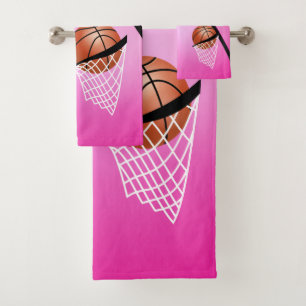 Sport 🏀 Basketball - Pink / Customise Bath Towel Set