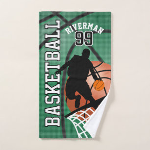 Sport 🏀 Basketball Player - Green Hand Towel