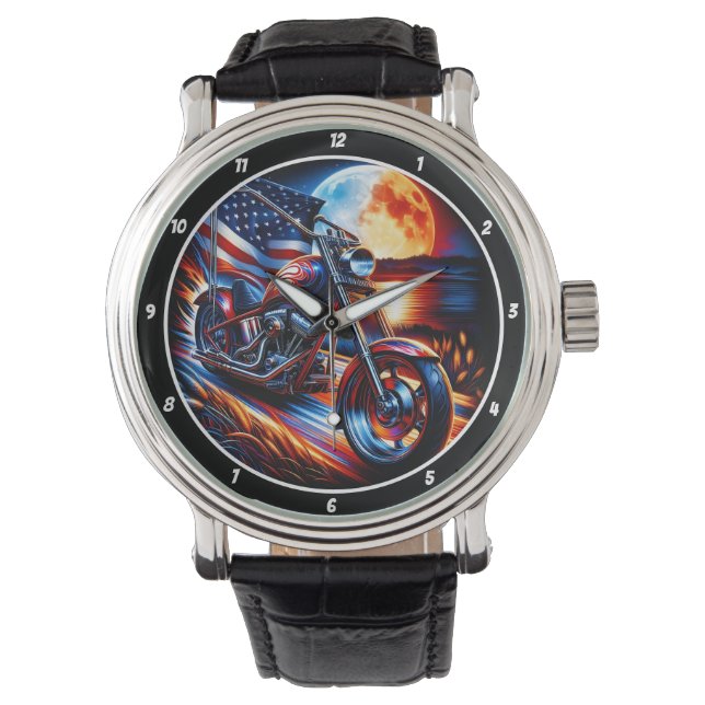 Sport Bike, American Moonlit Ride. Watch (Front)