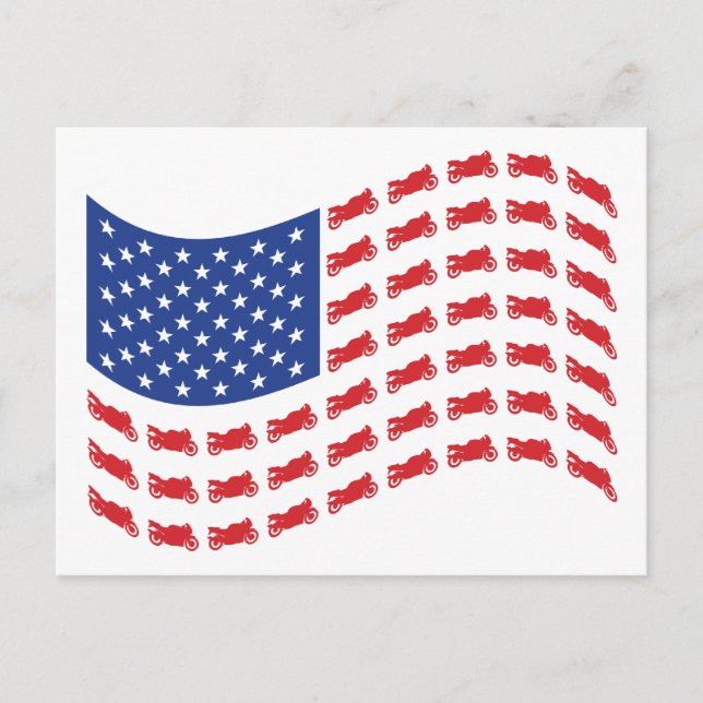 sPORT-bIKE-fLAG-wAVE Postcard (Front)
