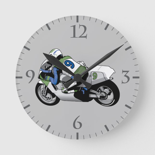 Sport Bike Motorcycle Round Clock (Front)