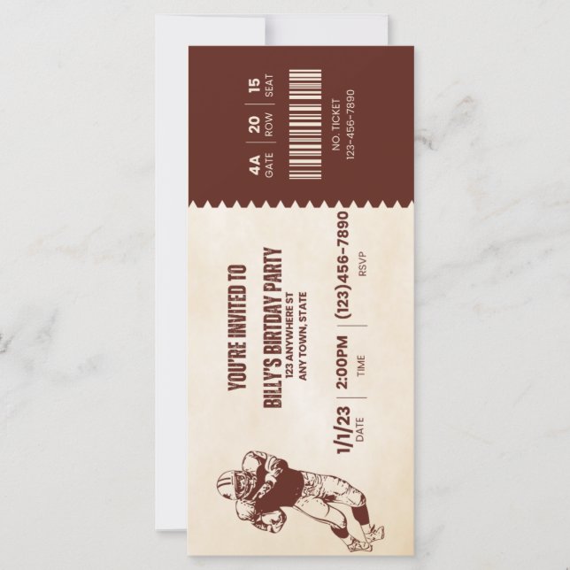 Sport birthday invitation  (Front)