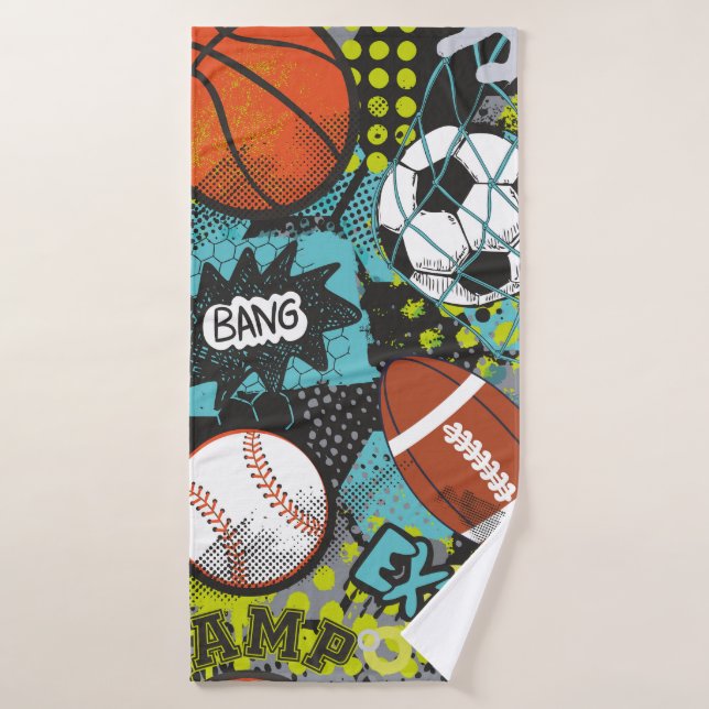 Sport Birthday Party I Sport Balls  Bath Towel (Bath Towel)