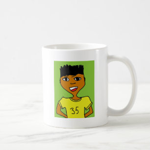 sport black kid cartoon coffee mug