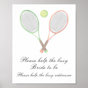 sport bridal shower  - help the busy bride poster