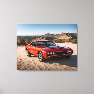 sport car in desert canvas print