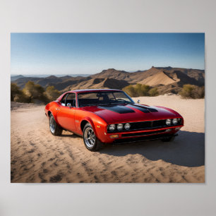 sport car in desert poster