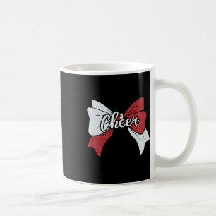 Sport Cheer Coquette Bow White Red Cheerleader Che Coffee Mug