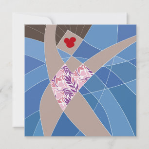 Sport Chic Swimsuit Fashion Illustration Art Card