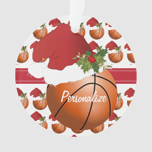 Sport Christmas Basketball Ornament (Front)