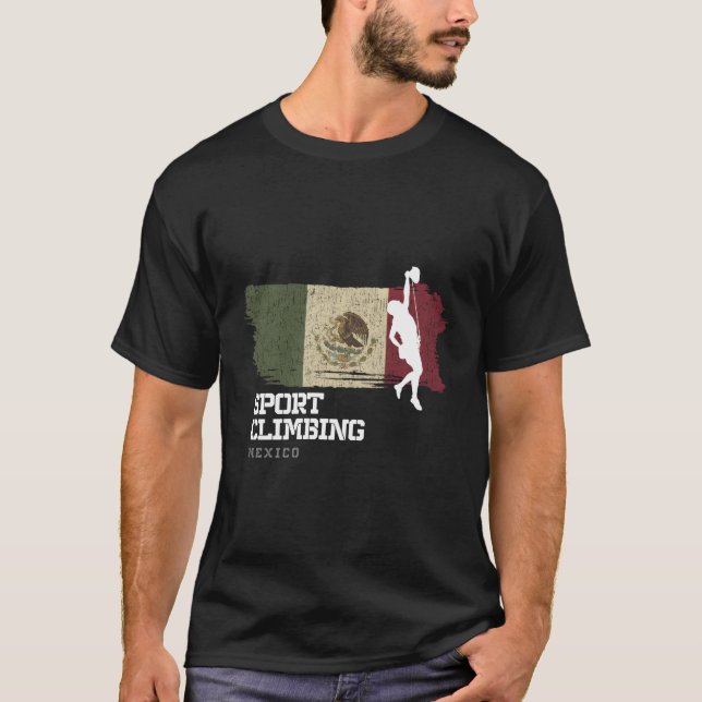 Sport Climbing Mexico Climber Bolted Climbing T-Shirt (Front)