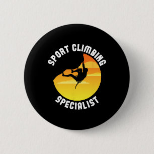 Sport Climbing Specialist - Rock Climbing Climber 6 Cm Round Badge