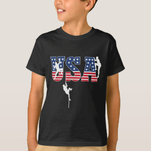 Sport Climbing Usa Flag Proud American Patriotic C T-Shirt