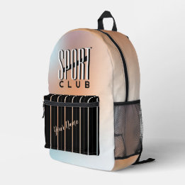 Sport Club Pastel Orange Printed Backpack