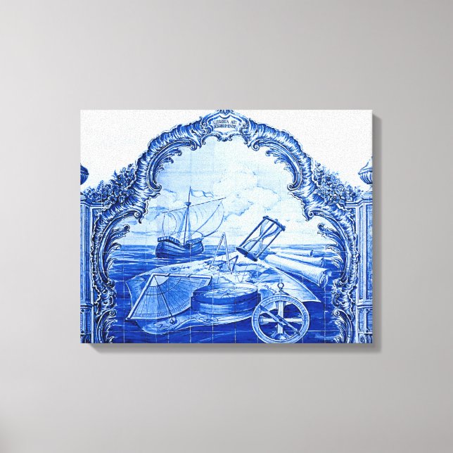 Sport Club Portuguese Tile Canvas Print (Front)