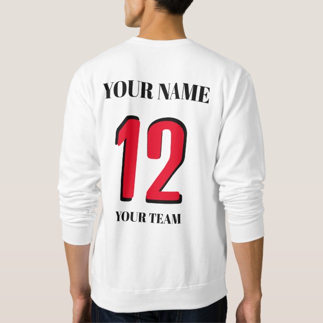 Sport customised Name number icon or flag Sweatshirt (Back)