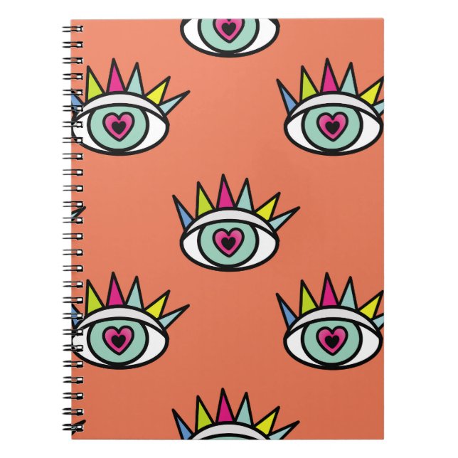 Sport eyes pattern, psychedelic vintage. notebook (Front)