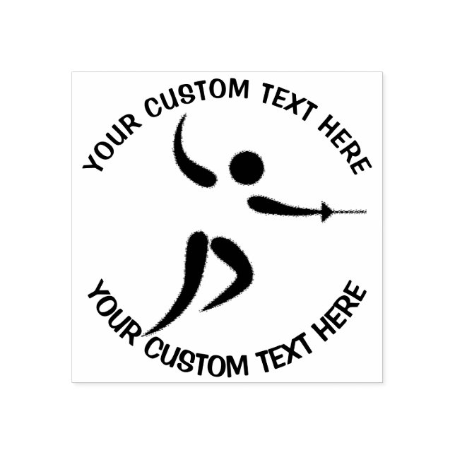 Sport Fencing Logo Icon Custom Rubber Stamp (Imprint)