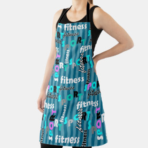 sport fitness bright text pattern for sportswear apron