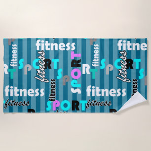 sport fitness bright text pattern for sportswear beach towel