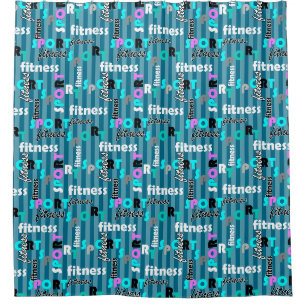 sport fitness bright text pattern for sportswear shower curtain